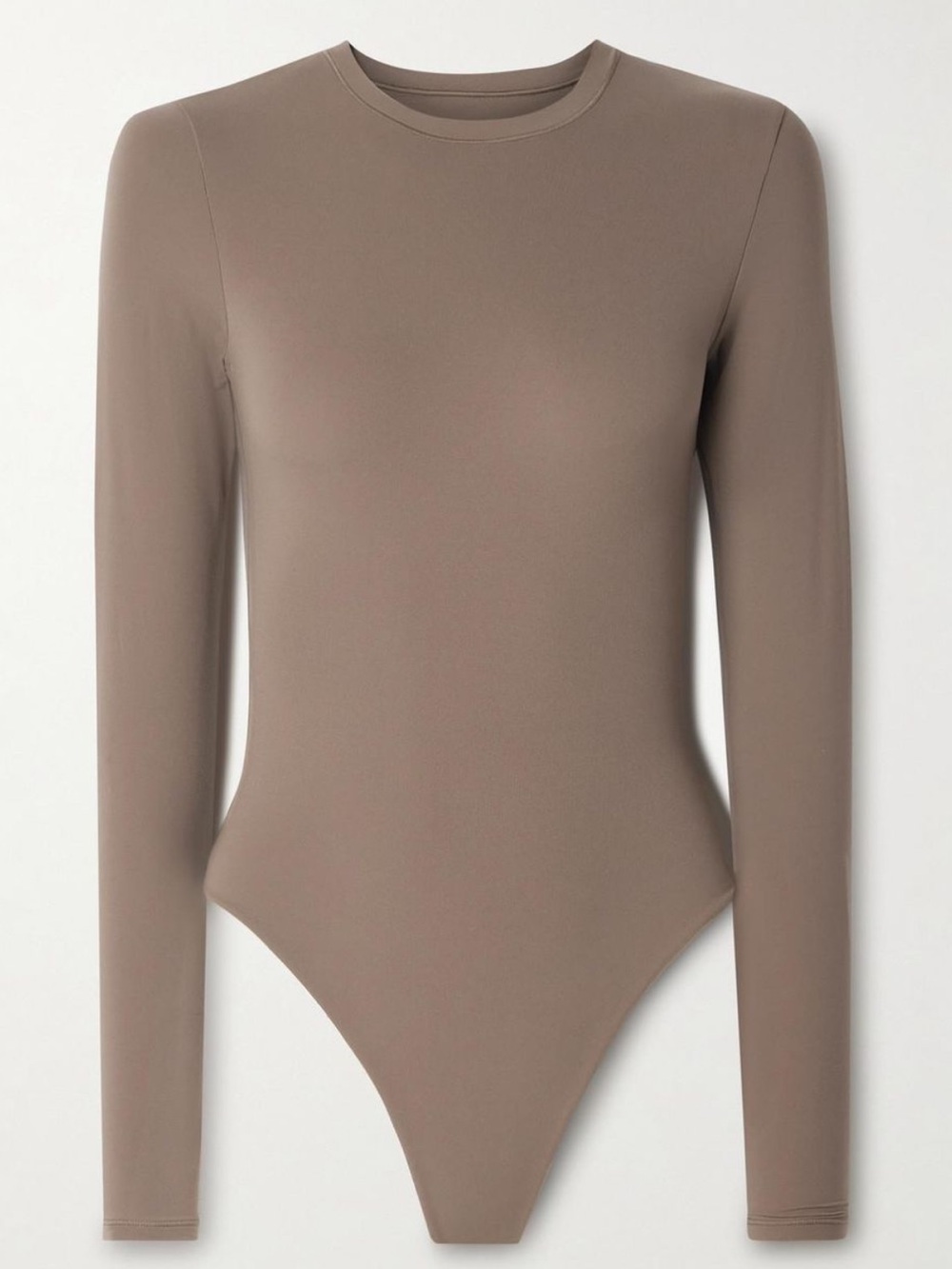SKIMS Fits Everybody Long Sleeve Crew Neck Thong Bodysuit Tiger Eye Size Large